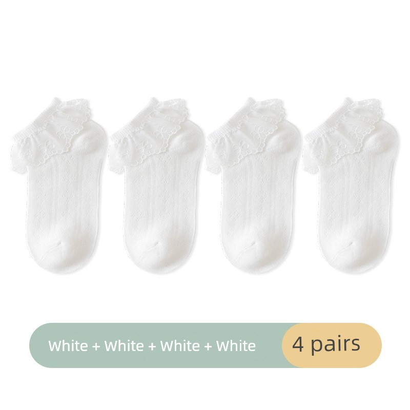 Summer Thin Girl Princess Lace White Socks — 1