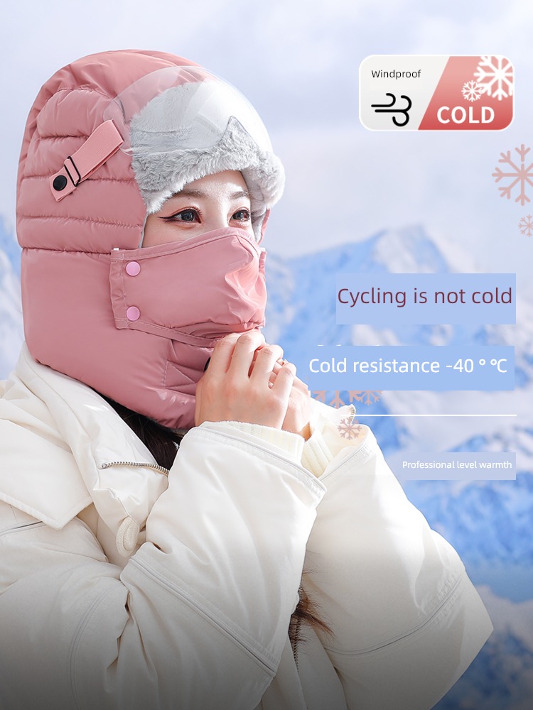 female Electric vehicle keep warm Artifact winter Condom Lei Feng hat