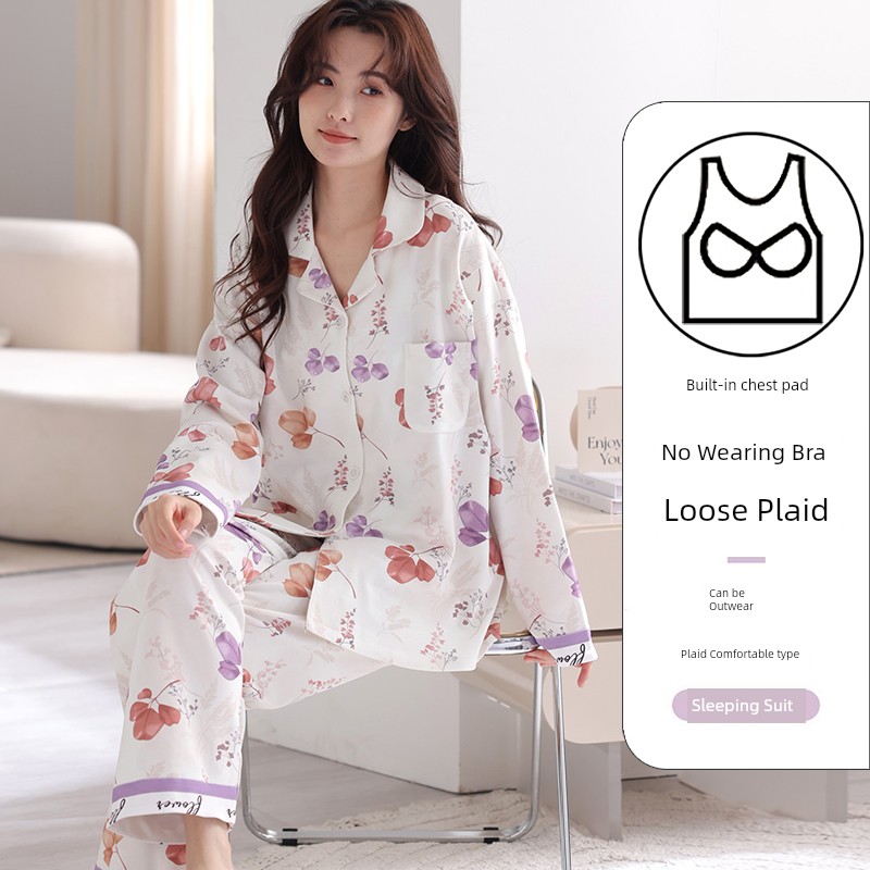 With Chest Pad Pure Cotton Spring and Autumn Nursing Clothing Confinement Clothing — 7