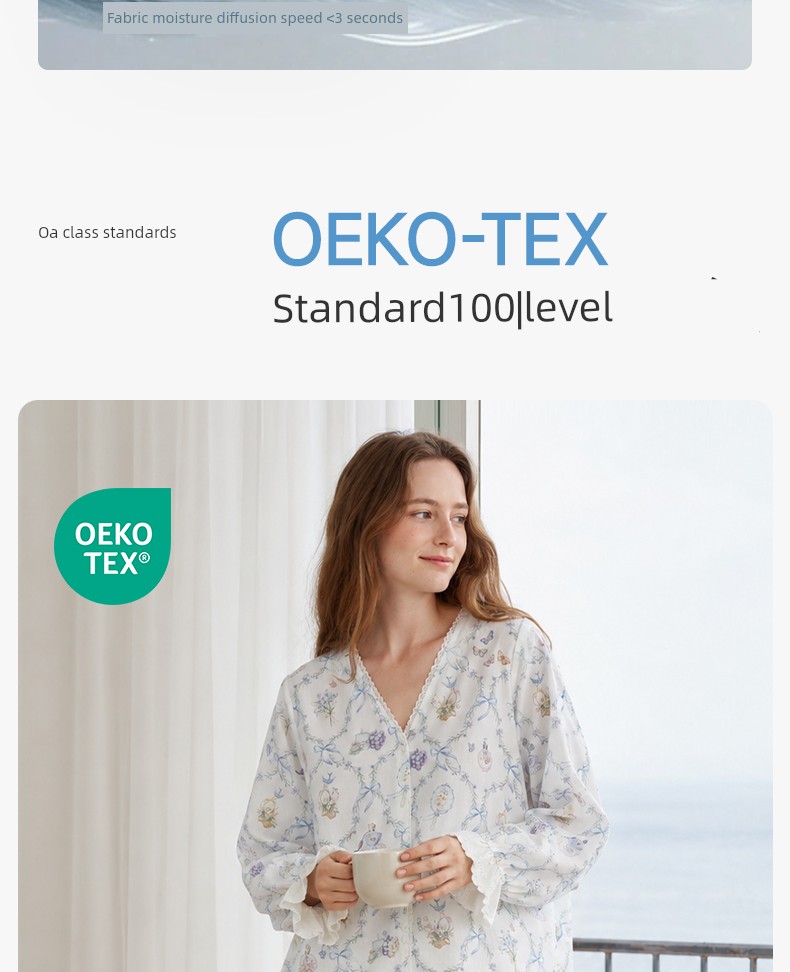 Tugtug Cotton Gauze Maternity Pajamas Autumn Thin Nursing Sleepwear Gauze Maternity Sleepwear Bamboo Cotton Sweat-Absorbent Home Wear Set — 19