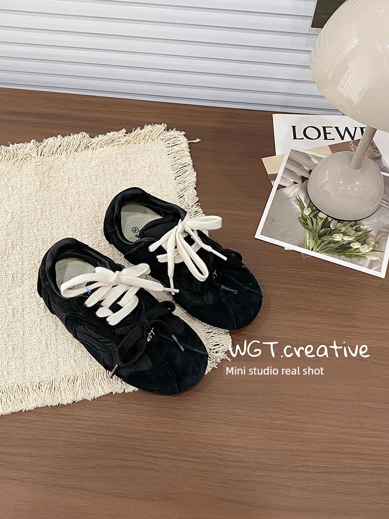 Wgt Autumn Children's Double-Lace German Training Shoes for Boys and Girls, Soft-Soled Retro Flat Shoes, Relaxed Casual Shoes — 7