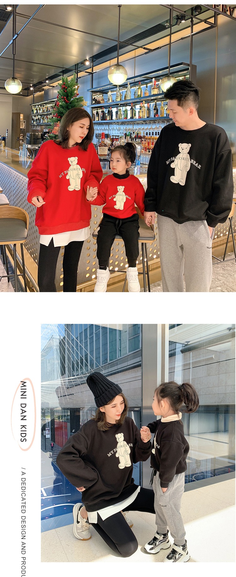 mini thickening one Velvet Sweater With children