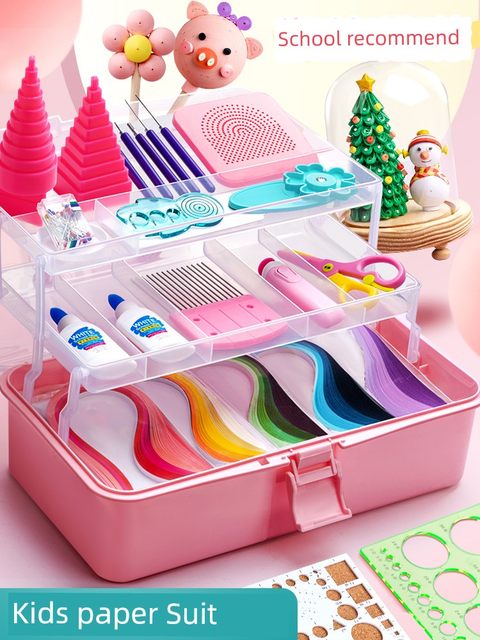衍纸材料包手工diy工具套装初学者衍纸画衍纸纸条胶水学生纸艺电动笔镊子儿童彩色线稿图收纳盒衍纸梳卷纸器