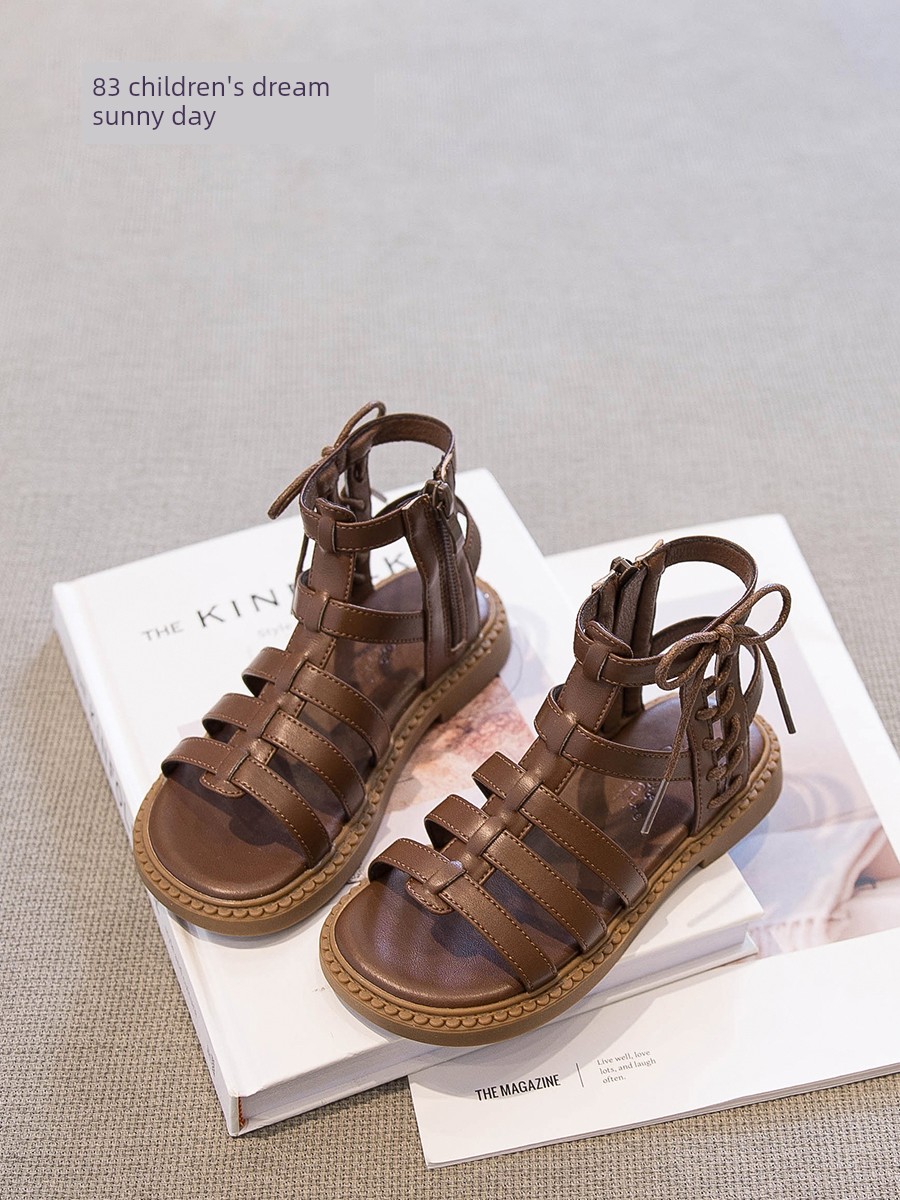 Girls' Sandals, Kidsren's Roman Shoes, 2026 New Models, Soft-Soled Shoes for Middle and Large Kidsren, Summer Shoes for Girls, Summer Shoes for Girls
