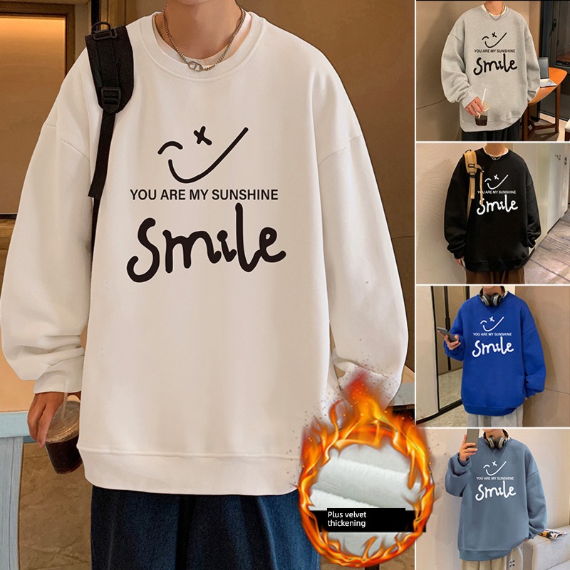 smiling face thickening Autumn and winter easy Inner lap Lay a foundation Sweater