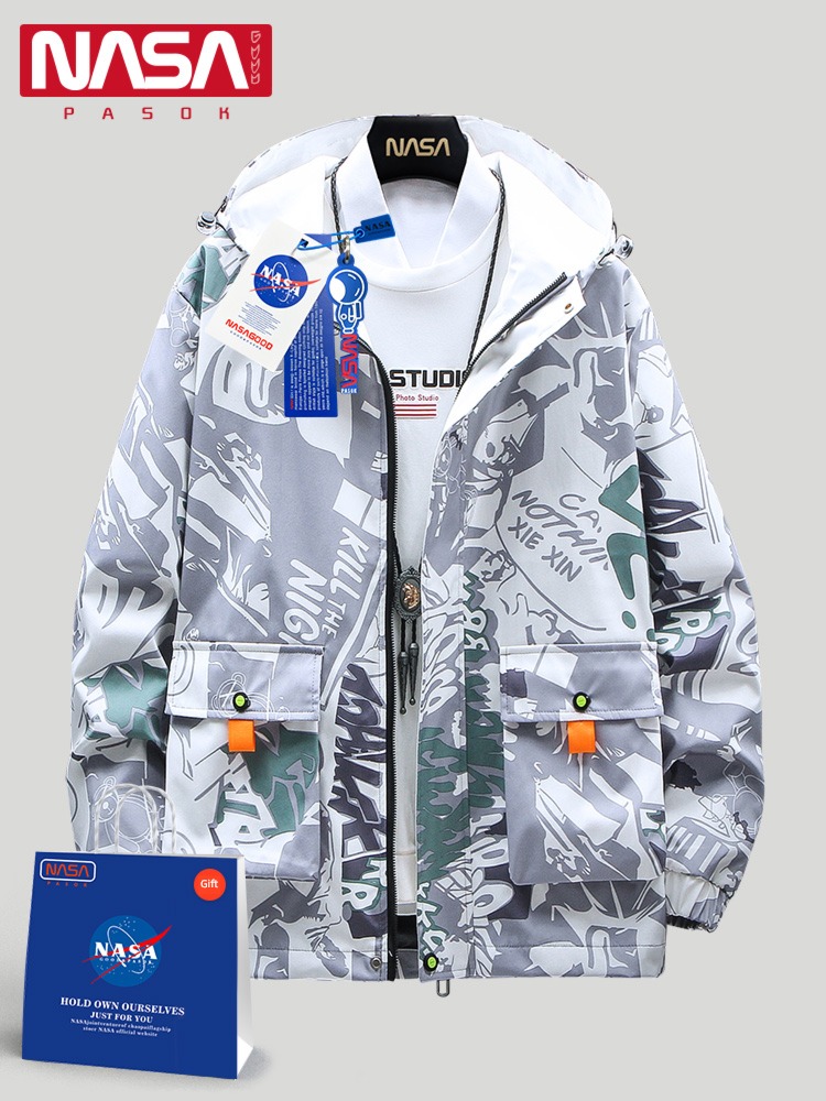 NASA winter schoolboy Ruffian handsome Plush Big size loose coat