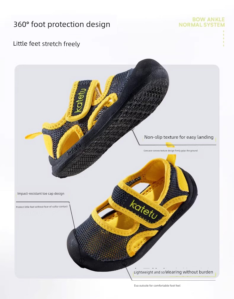 Crtartu Indoor Breathable Children's Non-Slip Toddler Sandals — 4