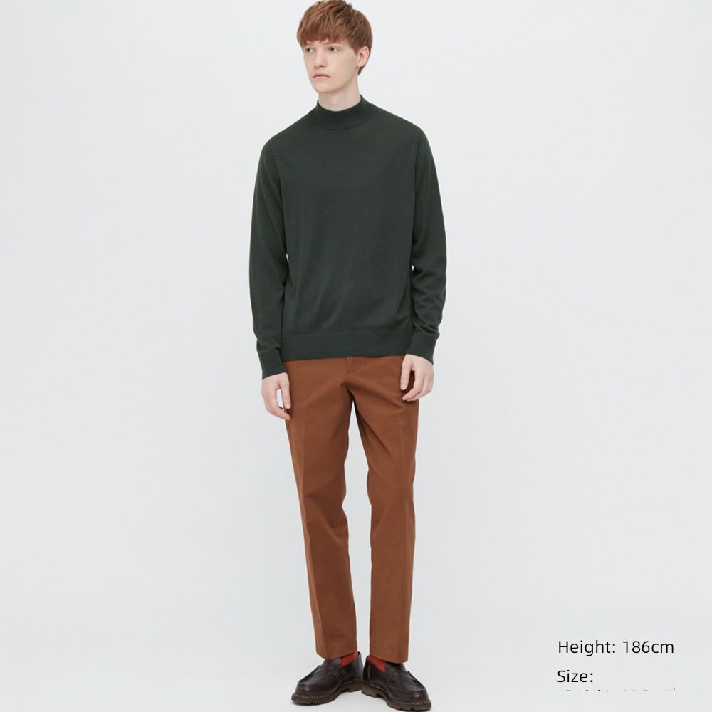 Worsted Merino High collar Sweater Machine washable wool