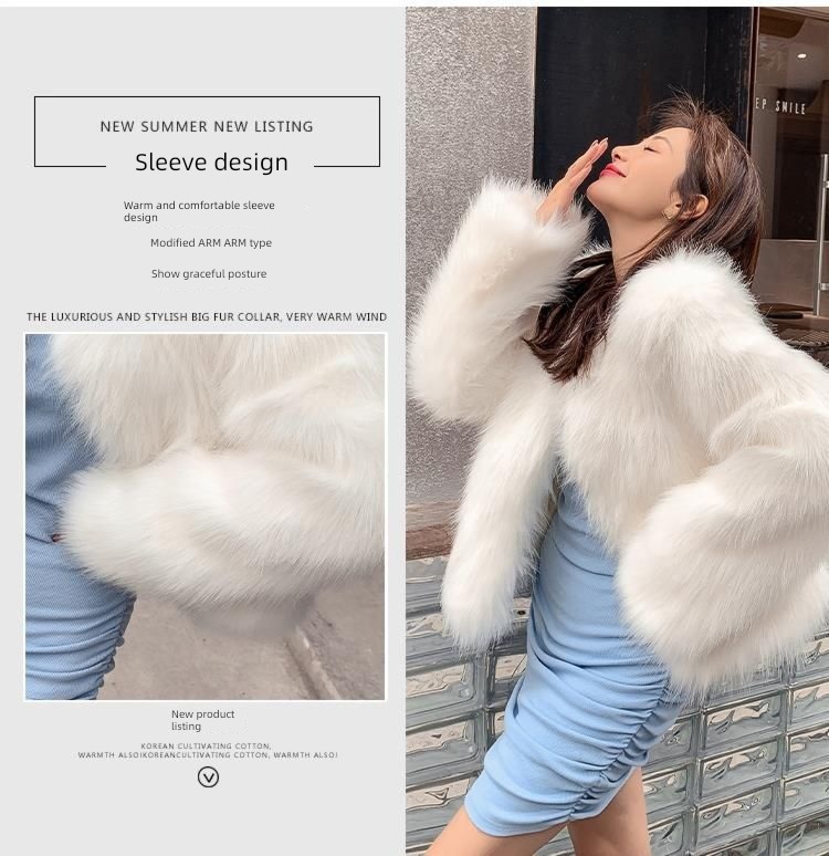 2022 Autumn and winter new pattern Imitation Mink hair have cash less than that is registered in the accounts young Korean version Internet celebrity Fox  leather and fur loose coat female early autumn jacket