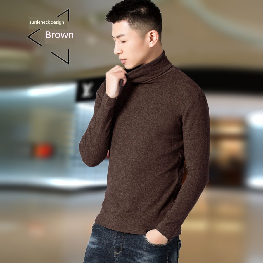 modal  man Long sleeve Middle collar Tight fitting Undershirt