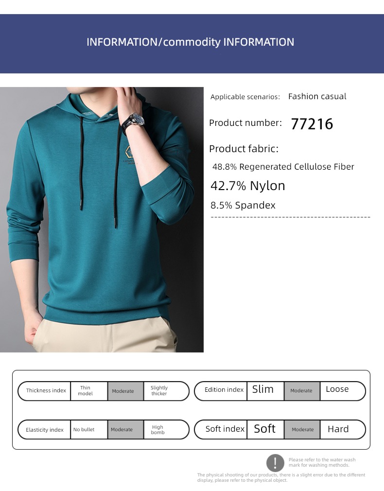 hyz  Spring and Autumn Compassionate Undershirt Hooded Sweater