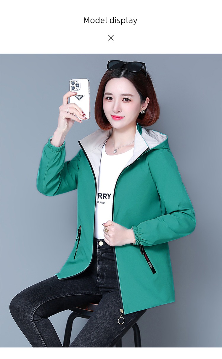 loose coat female Wear it on both sides middle age fashion Spring and Autumn loose coat