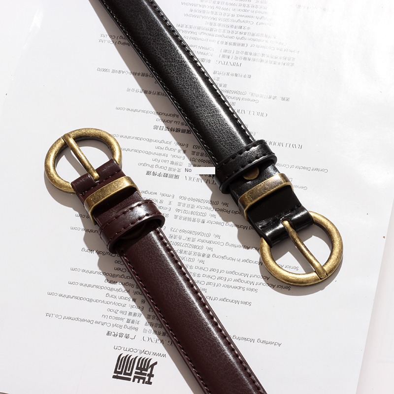 Male and female the republic of korea fashion black decorate student belt
