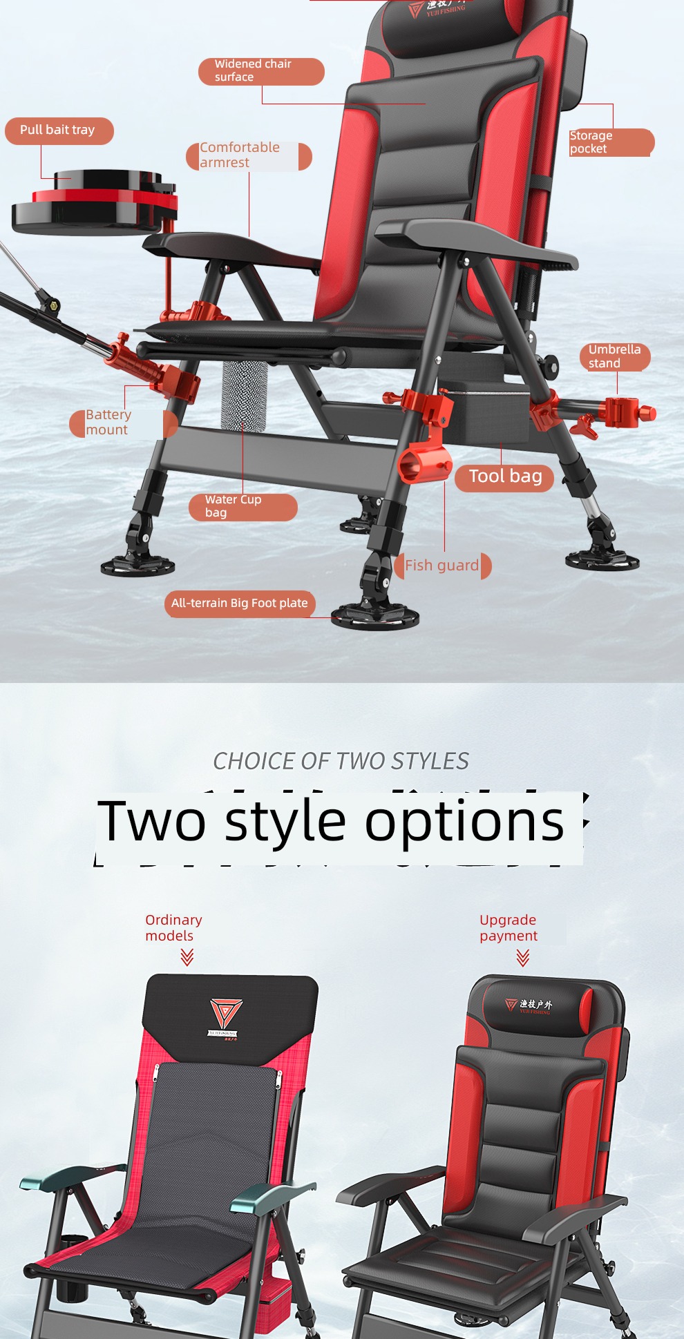 can Lying down fold Portable All terrain thickening Fishing chair