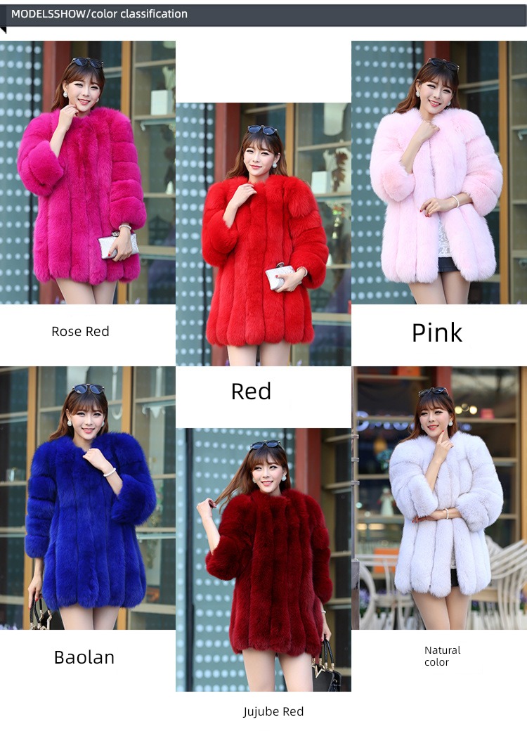 environment protection loose coat female leather and fur 2022 Bomb Street Medium and long term winter Imitation Fox hair Young style Fur in one overcoat