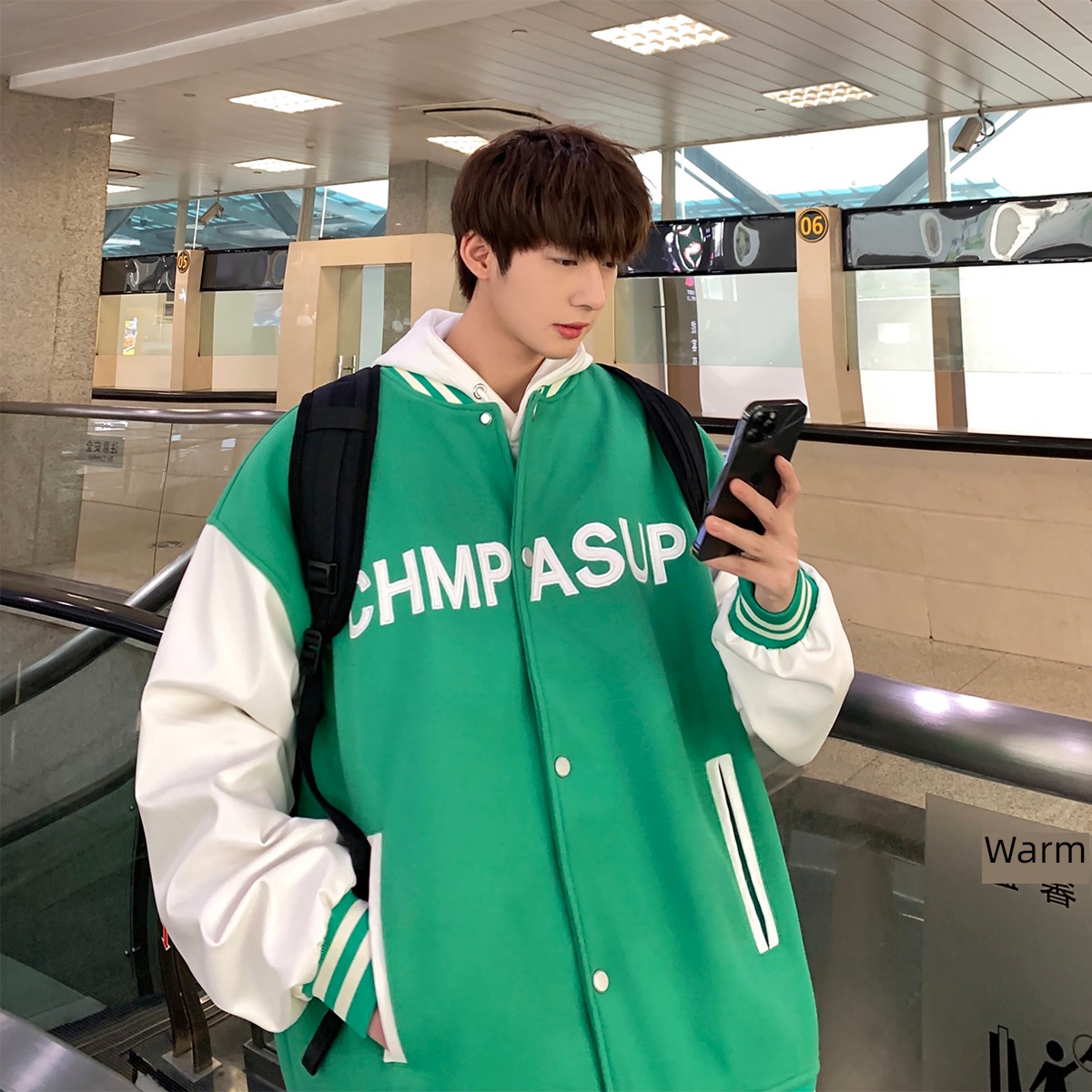 Chaopai letter autumn easy Bomb Street jacket mlb