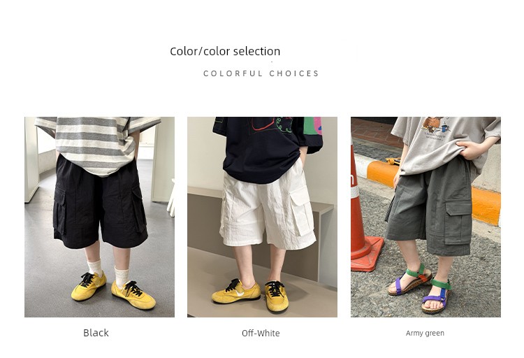 Children's Pants Boys' Cargo Shorts Summer 2026 New Style for Older Boys Casual Loose Thin Five-Point Pants — 3