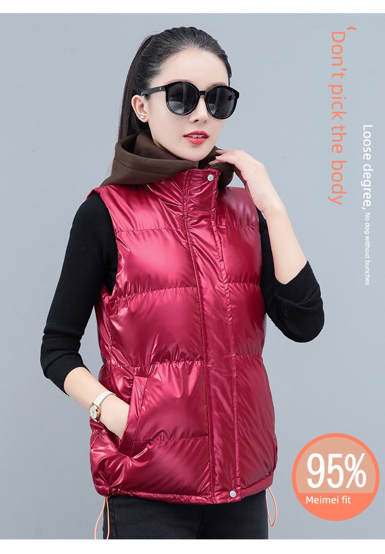 have cash less than that is registered in the accounts Bright surface Autumn and winter keep warm loose coat Down cotton Vest
