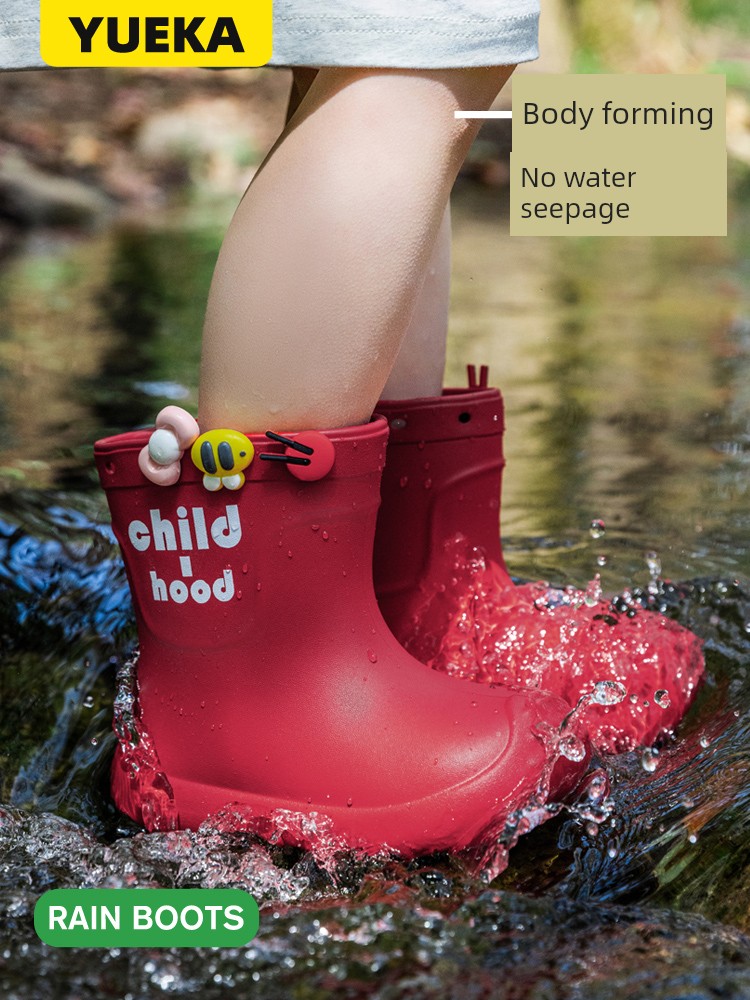 Children's Rain Boots for Girls 2026 New Model Baby Rain Boots for Girls 2 Years Old Special for Kids Going to School Waterproof Non-Slip Water Shoes