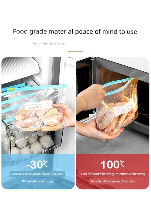 Imported German sealed bags, food grade fresh-keeping bags, household zipper-type thickened self-sealing bags, refrigerator storage bags