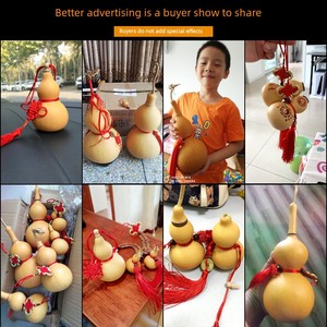Natural Big Gourd Pendant Decoration Open Wine Water Kettle Toilet Door-to-Door Wooden Qing Dynasty Five Emperors' Coins