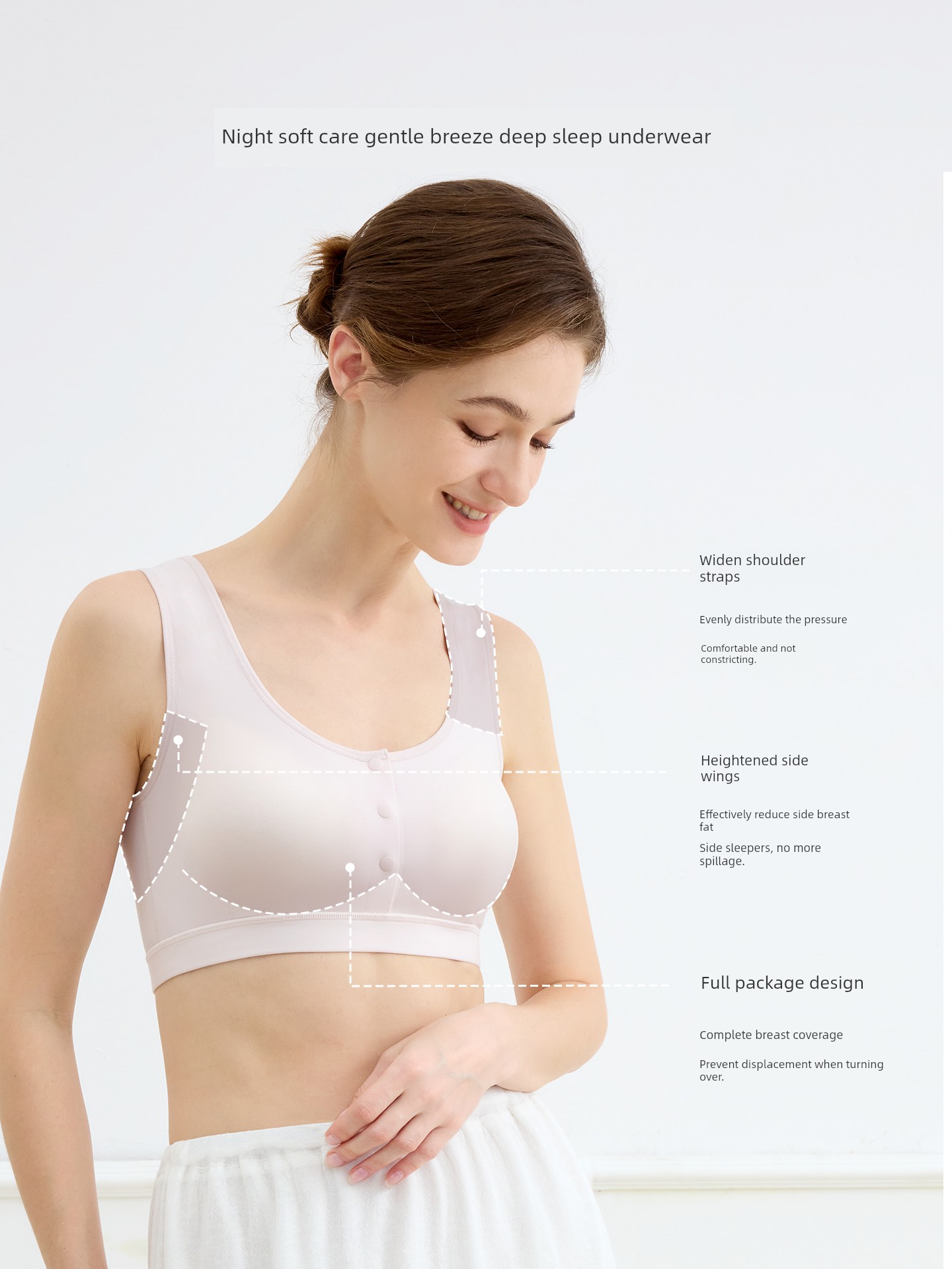 Domiamia Lightweight Front-Opening Nursing Bra, Thin and Breathable, Anti-Sagging, Night-Use Postpartum Bra for Pregnant Women — 5