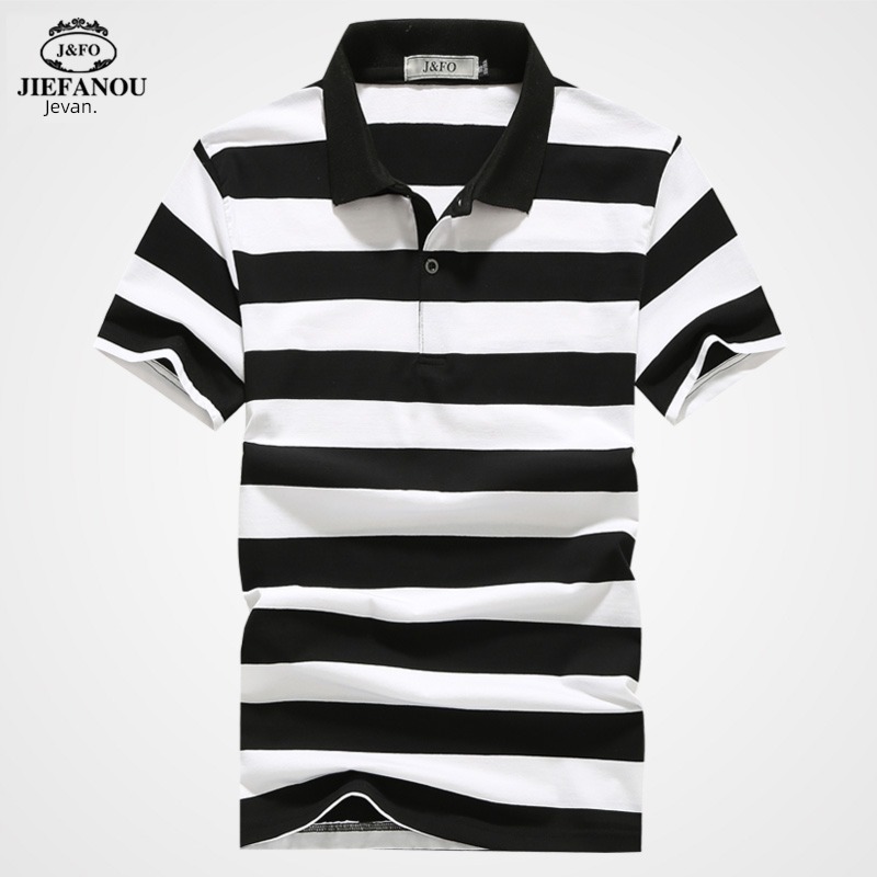black and white stripe man Fattening Half sleeve Body T-shirt