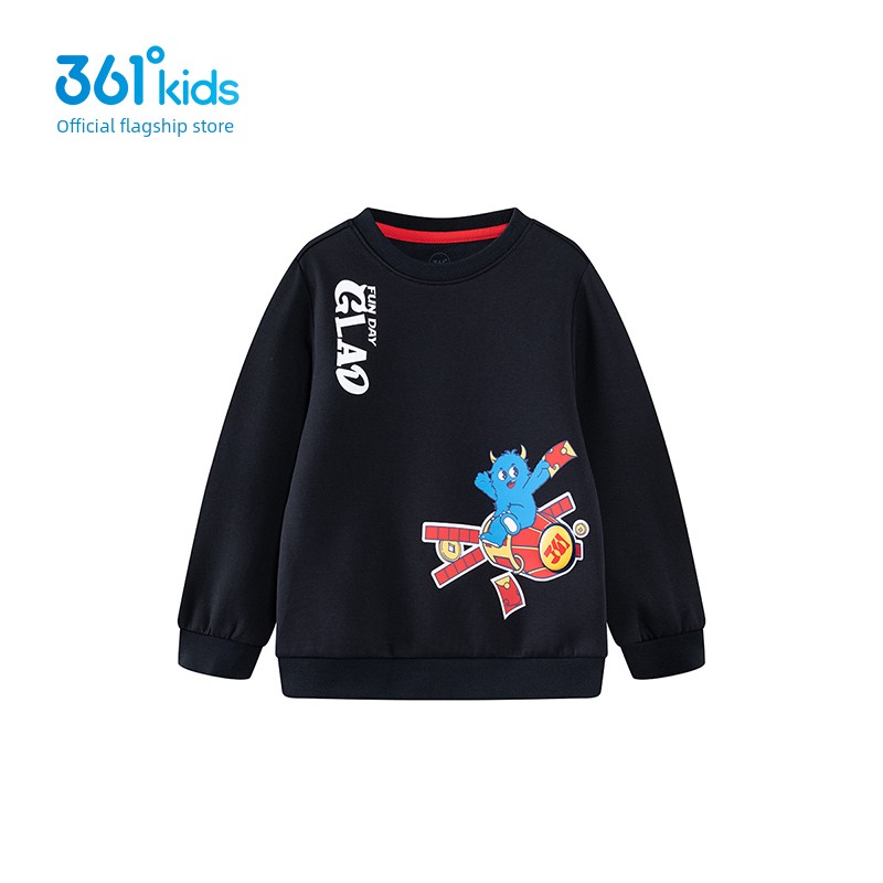 361 ° Children's Clothing for Boys and Girls, Pullover Sweatshirt, Round Neck, Autumn and Winter 2026 New Autumn Style, Fleece-Lined Long-Sleeved Sports Top — 3