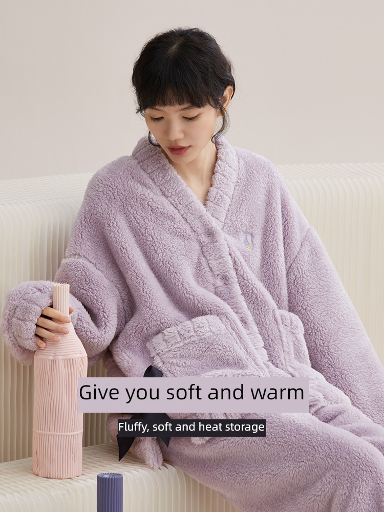 ma'am Flannel Sweet winter keep warm Home Red bean