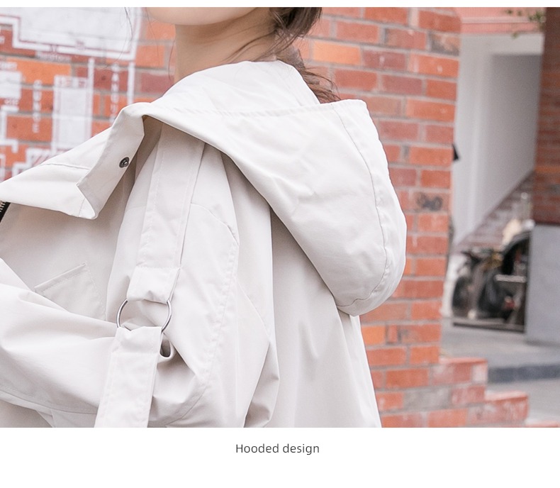 Mizi banner Big size Hooded leisure time Medium and long term Windbreaker