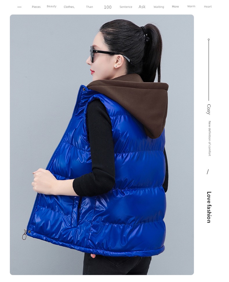 have cash less than that is registered in the accounts Bright surface Autumn and winter keep warm loose coat Down cotton Vest