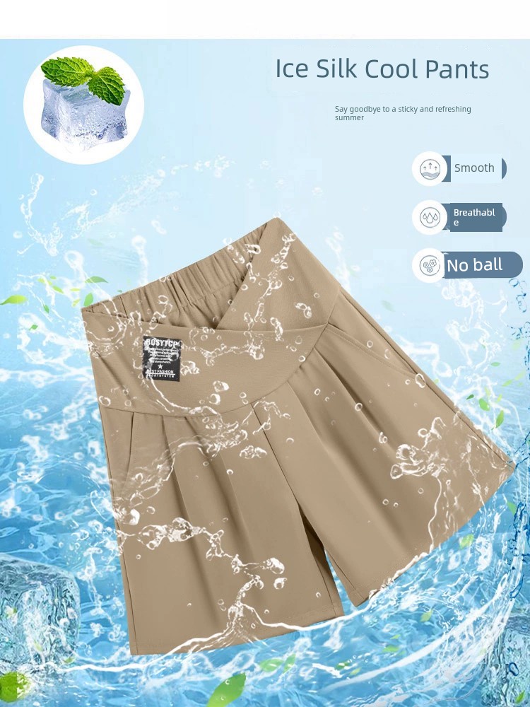 Summer Large Size Low Waist Suit Half Length Pregnant Women's Pants — 5