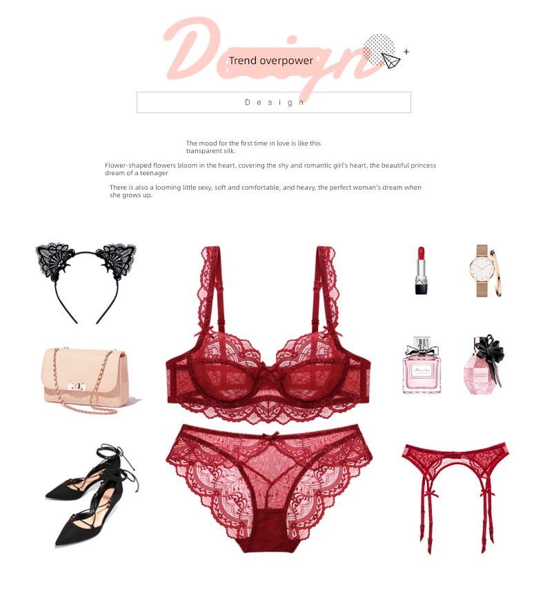 Bras sexy ultrathin paragraph Full transparency autumn Lace