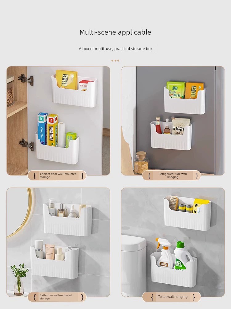 壁掛廚房櫃門收納盒掛架浴室衛生間冰箱置物架牆壁櫃內側麪多功能