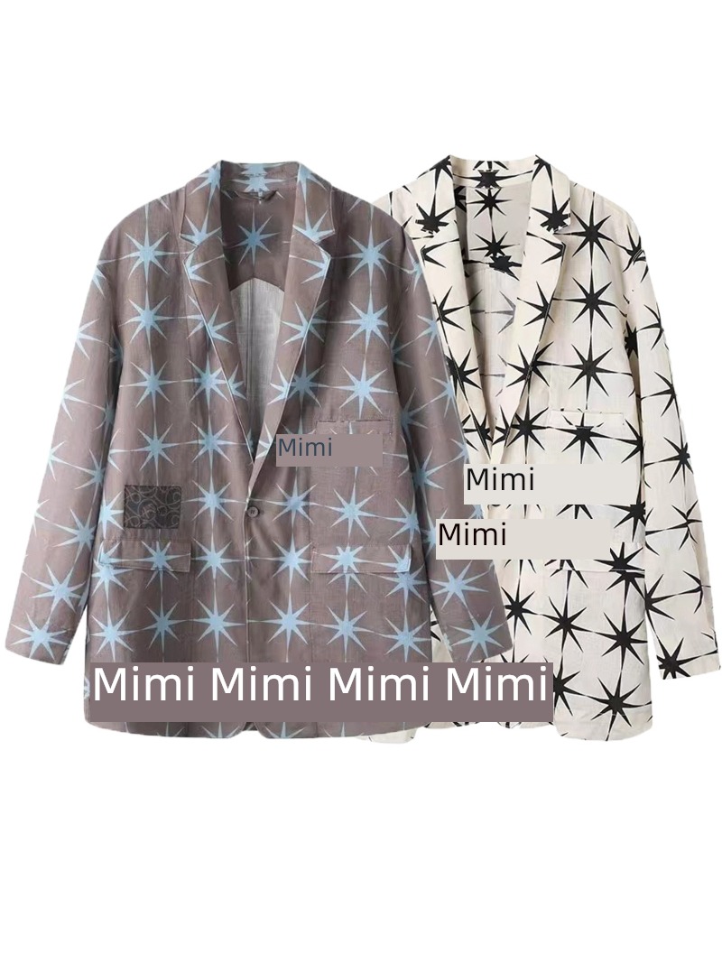 loose coat female 2023 spring The new leisure time suit flax