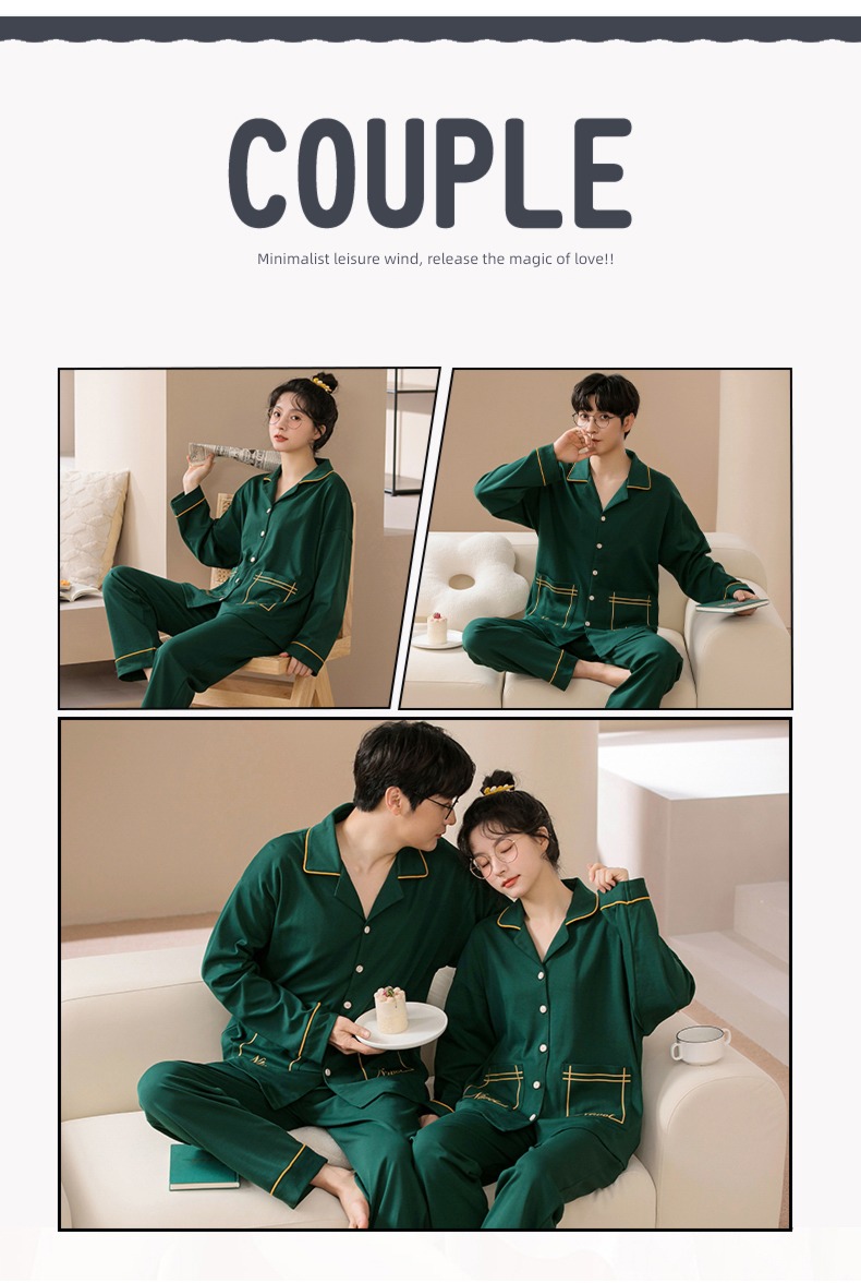 lovers autumn cotton material Cardigan ma'am Can be worn out pajamas