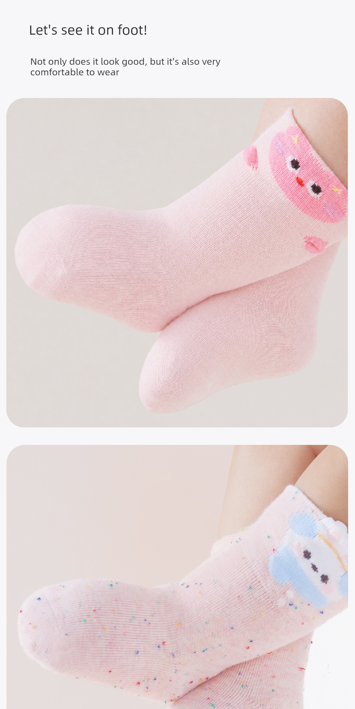 Baby Socks for Spring and Autumn, Newborns 0 to 3 Months Old, Pure Cotton, Non-Binding on the Legs, Winter A-Class Mid-Tube Socks — 17