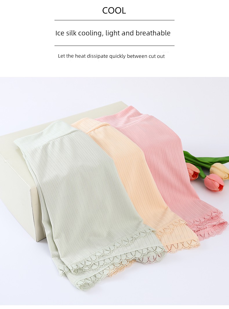 Maternity Safety Shorts with Skirt, Summer Thin Style, Loose Fit for Pregnancy, Ice Silk Shorts, Plus Size 100kg Leggings — 11