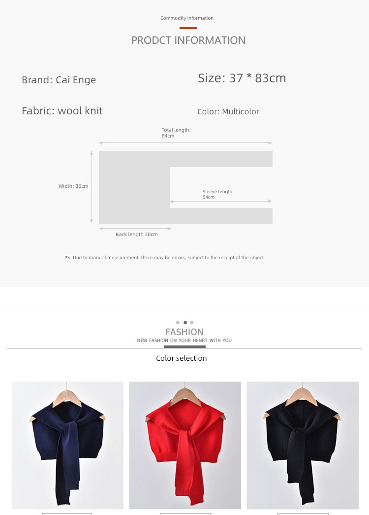 female False collar spring and autumn Neck protection cloak scarf Shawl