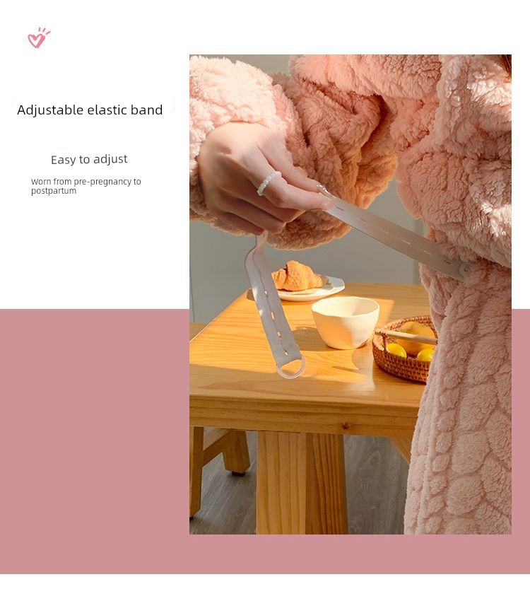2026 Coral Fleece Maternity Pajamas Winter Postpartum Large Size Nursing Warm Thickened Homewear for Pregnant Women — 42
