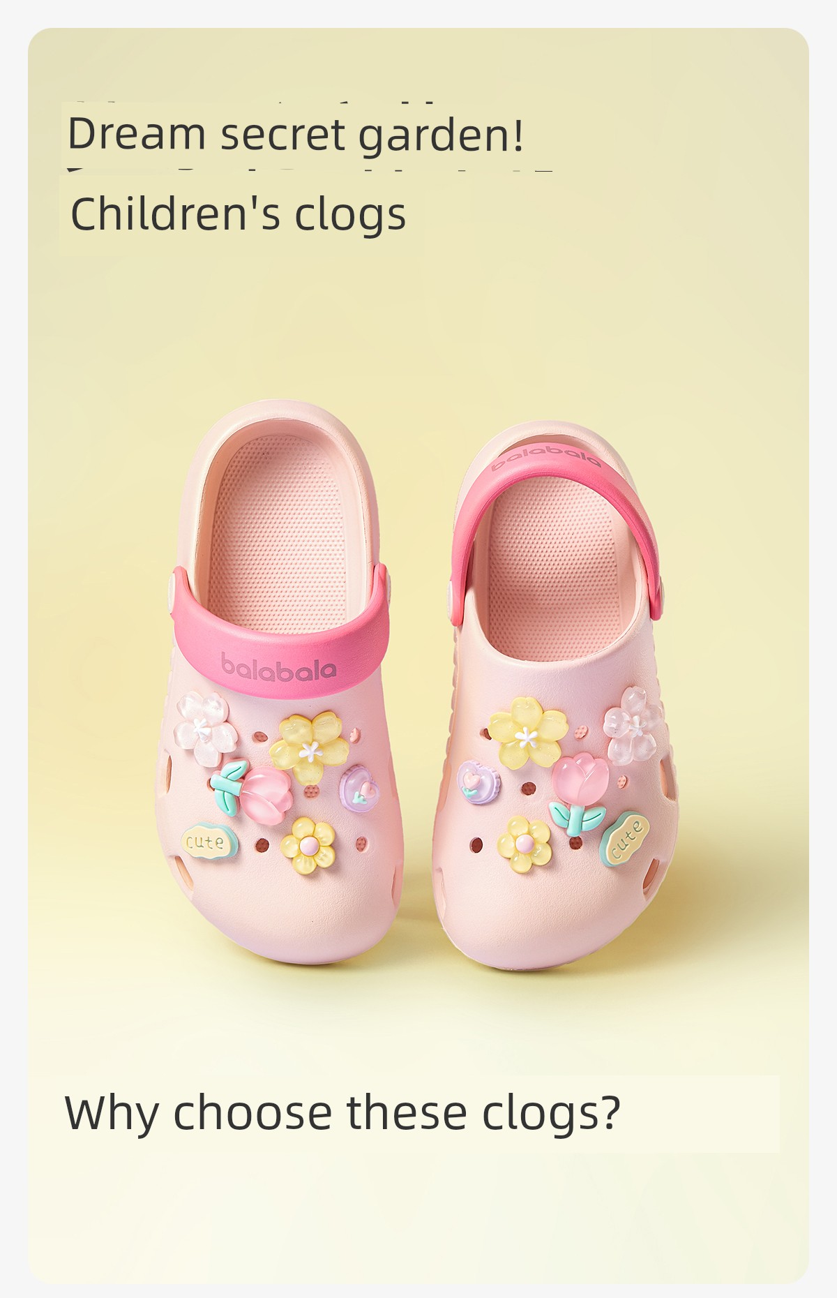 Balabala Kidsren's Slippers for Girls, Summer Baby Hole-In-The-Wall Shoes, Cartoon Cute Little Girl Bathing Beach Sandals — 2