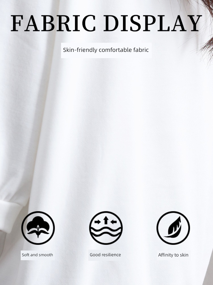 pure cotton three quarter sleeve ma'am Thin money jacket white T-shirt