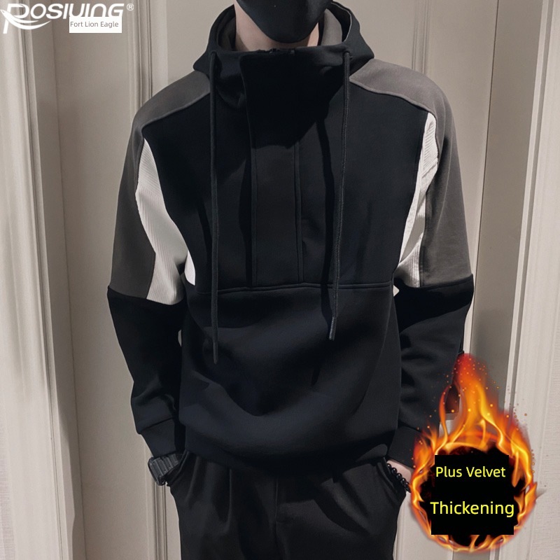 ins Splicing thickening T-shirt Undershirt Autumn and winter Sweater
