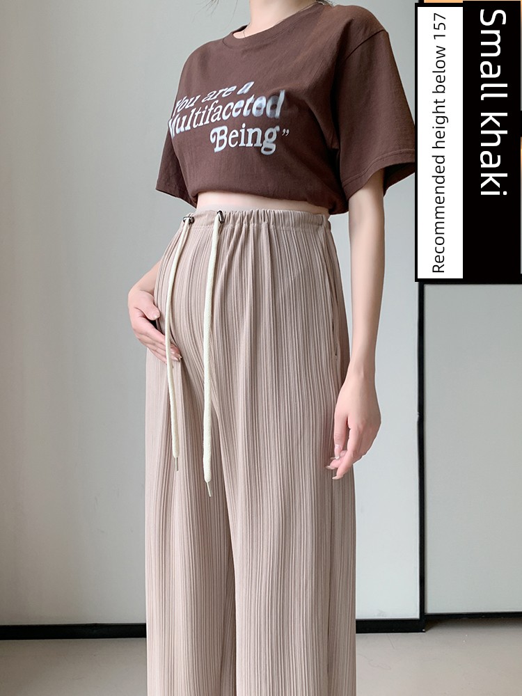 Pregnant Women's Pants Loose Pants Summer Thin Outwear Ice Silk Casual Pants Straight-Leg Pants Loose Anti-Mosquito Leggings Summer Wear — 8