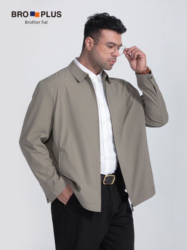 Fat brother autumn easy Lapel Simplicity man loose coat