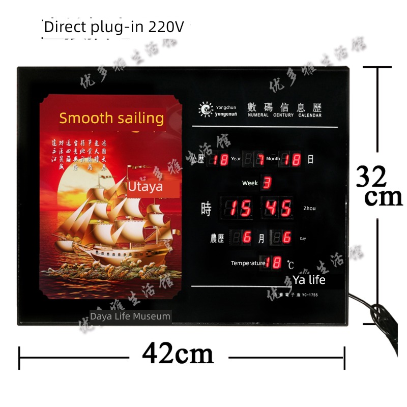 Decorative painting number clocks and watches customized a buddism godness guanyin Buddha statue