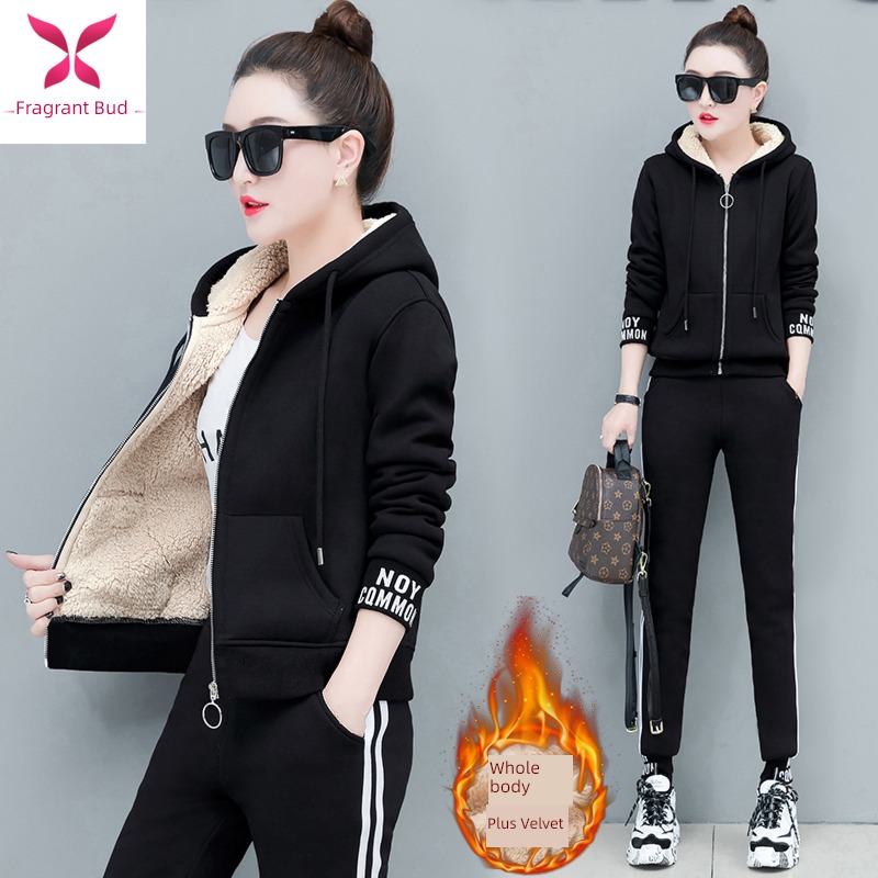 Foreign style Plush thickening winter fashionable suit Sweater