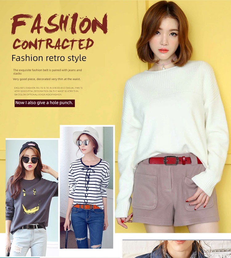 female Retro fashion decorate cowboy summer Belt