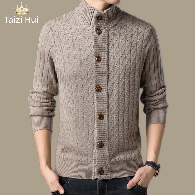 leisure time stand collar Young and middle-aged people Wear out trend Korean version sweater