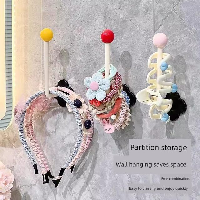 Bathroom hair ring storage wall-mounted hair rope hair rope hook hair accessories hook sticky hook wall rack